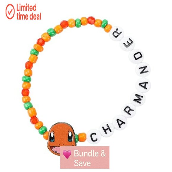 Pokémon 5-Piece Stretchy Beaded Bracelet Set with Character Charms - Picture 6 of 7
